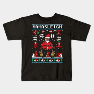 Namasleigh Yoga Funny Christmas Sweater Kids T-Shirt